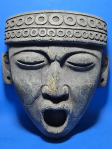 VORKOLUMBIANISCHE RIESIGE AZTEKEN SERPENTIN STEIN XIPETOTEKEN GOTT GRABMASKE - Bild 1 von 9