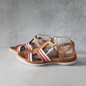 ECCO Sandals Womens 10 Leather Brown Mauve Comfort Adjustable Flash Huarache - Picture 1 of 14