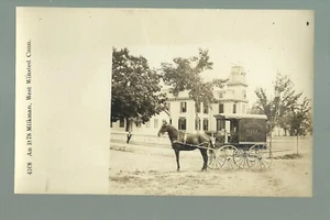 West Winsted CONNECTICUT RPPC c1910 MILK DELIVERY WAGON Dean DAIRY Milkman - Picture 1 of 4