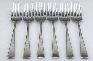 SILVERWARE ~ MIKASA ~ LUCIA ~ Lot of 6 ~  7 3/8" L Salad Dessert Forks NICE VGC - Picture 1 of 2