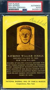 Ray Schalk PSA DNA Signed Gold Hall Of Fame Plaque Autographed - Picture 1 of 1