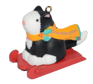 Adorno de recuerdo de sello de colección nieta gatito gato hecho a mano 1996 - Imagen 1 de 9