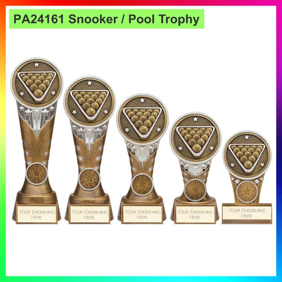 TROPHY PLANET SNOOKER / POOL TROPHY - Ikon Award, Trophäen, KOSTENLOSE GRAVUR im Wert von 6,99, 5 Größen