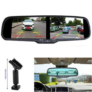 4.3" Dual Split Screen Car Rear View Mirror Monitor for Parking Camera + Bracket - Picture 1 of 11