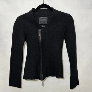 Womens DUARTE Wool Sweater Black Zipped Size Small - Picture 1 of 4