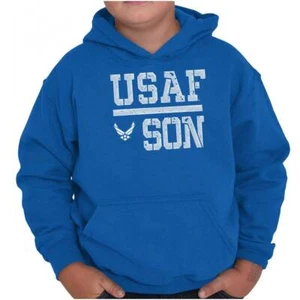 US Air Force Son USAF Logo Military Family Youth Boys Hoodie Sweatshirts Kids - Picture 1 of 10