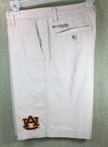 Columbia Sportswear PFG Auburn University Khaki Walking Bermuda Shorts Size 32 Cover