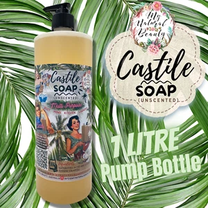 LIQUID CASTILE SOAP - CONCENTRATED - PALM OIL FREE - UNSCENTED 1 L pump bottle - Picture 1 of 9