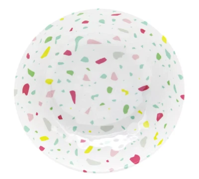 Zak Designs ~ Cuatro (4) Melamina ~ Diseño Confeti Rosa ~ Cuencos de 8" x 2.25" Foto 1 de 4