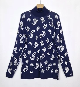 & OTHER STORIES JERSEY CUELLO ALTO LANA ALPACA ESTAMPADO MULTI ABSTRACTO AZUL TALLA M 12 - Imagen 1 de 10