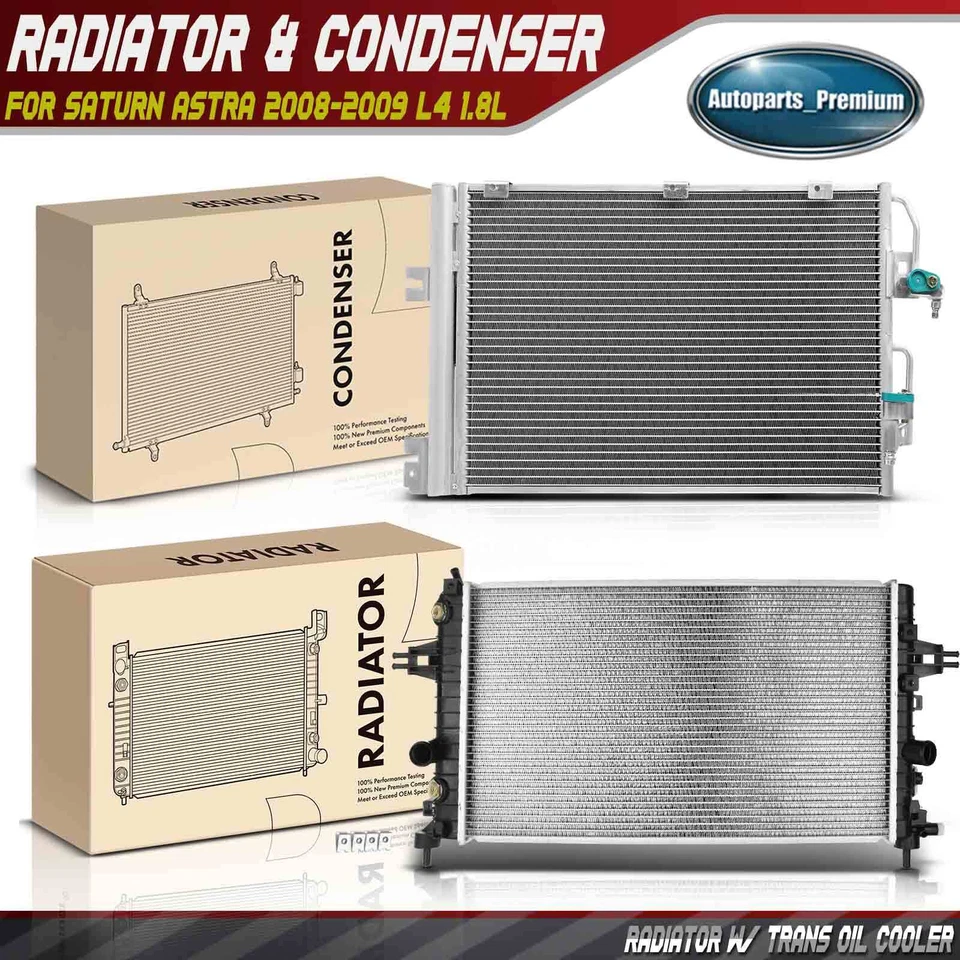 2x Radiator & AC Condenser Cooling Kit for Saturn Astra 2008-2009 L4 1.8L Manual - Image 1 of 4