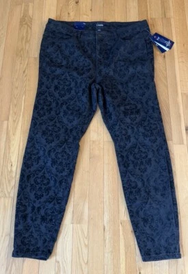 Pantalones para mujer Chaps adelgazantes tiro medio 16WR nuevos con etiquetas negros Foto 1 de 4