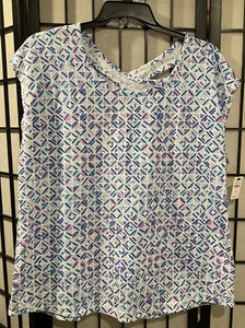 NWT Women’s Talbots WaterColor Diamond Pattern Open Back Plus Size 2X - Picture 1 of 5