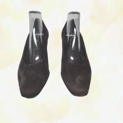 Bombas femininas de couro camurça Vera Cuoio AMALFI, tamanho EUA 71/2B ~ feitas na Itália! Muito bom estado! - Imagem 1 de 4