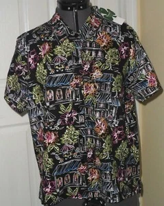 *CAMISA TOP DE PUNTO SHENANIGANS TALLA S - M NEGRA ESTAMPADO MULTICOLOR BOTÓN DELANTERO NUEVA CON ETIQUETAS - Imagen 1 de 1