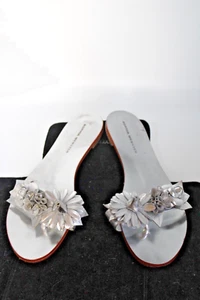 Sophia Webster Metallic Floral Flat Sandals - Size 38.5 - CL 64.24 - Picture 1 of 5