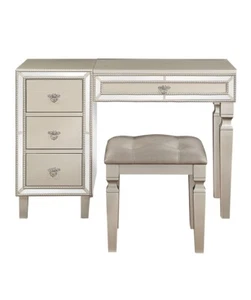 Poundex F4200 43 x 18 x 30-47 in. Wooden Makeup Vanity Set with Lift-up Mirror & - Picture 1 of 13