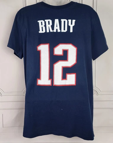 Patriots Jersey/T-Shirt Tom Brady NFL Nike Tee 2 sided Dri-Fit Women's XL Cover
