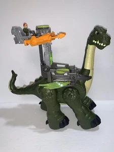 Imaginext Mega Apatosaurus Dinosaur Walks Roaring Noise Motorized With Figure - Picture 1 of 6
