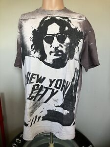 Vintage John Lennon NYC Mosquitohead Bleached T-Shirt XL 80’s Beatles