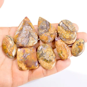 Lote de 8 piezas de piedras preciosas de cabujón de jaspe paisaje natural de 316 quilates 28x17-46x34 mm #2842 - Imagen 1 de 4