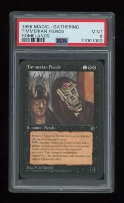 MTG Homelands TIMMERIAN FIENDS Creature Rare PSA 9 MINT Reserved List POP 2 Ante - Image 1 of 2