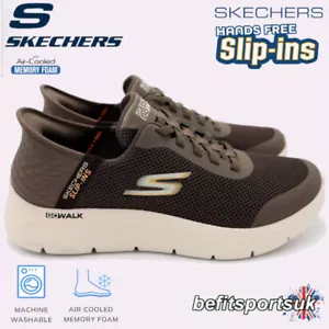 SKECHERS MENS SLIP INS SHOES MEMORY FOAM GO-WALK TRAINERS SLIP IN SKETCHER BROWN - Picture 1 of 12