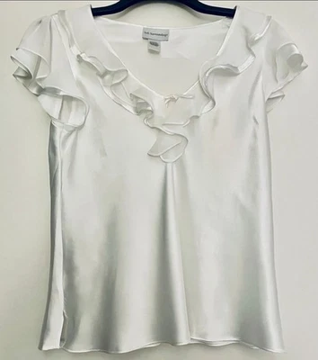 Soft Surroundings White Pajama Set with Ruffles Size Medium NWOT ❤️ - Image 1 of 4