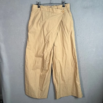 Pantalones envolventes COS para mujer talla 6 cintura alta beige pierna ancha 100 % algodón Foto 1 de 4