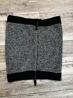 LULULEMON Negro/Gris 100% Lana Merino Caída Libre Cremallera Bufanda Cuello Calentador Envoltura Foto 1 de 4
