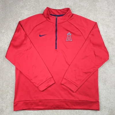 Los Angeles Angels Pullover Mens XL Red Nike Dri-Fit MLB Baseball Quarter Zip - Image 1 of 4