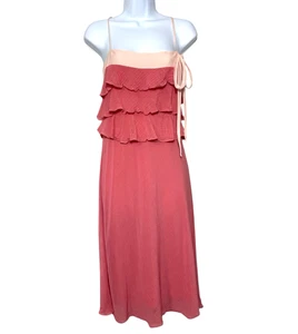 Theory Fairy Dress Womens Size 10 Pink Silk Blend September Bohemian Sustainable - Picture 1 of 11