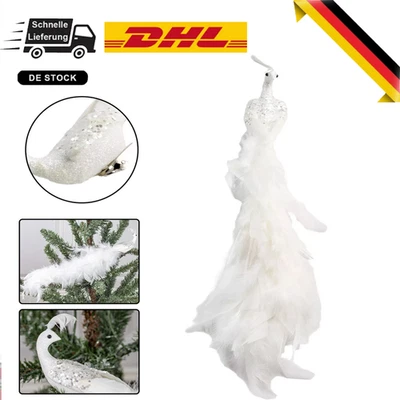 Simulierter Weißer Pfau Dekoration Dekorationen Natürliche Pfauenfeder - Bild 1 von 4