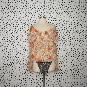Free People Sheer Say It To Me Floral Ruffle Long Sleeve Bodysuit Size Small - Picture 1 of 13