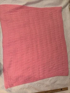 Gehäkelte afghanische Handarbeit Babydecke rosa 38" x 34" - Bild 1 von 7