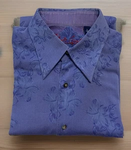 Robert Graham Gr. L Flip Cuff Langarm Button Down Hemd blau Blumenmuster - Bild 1 von 23
