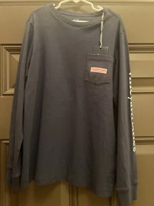 VINEYARD VINES Girls NAVY Graphic LS Tee Garland Holiday Lights - NWT S 8 - 10 - Picture 1 of 10