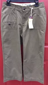 Women's Lee Brand New One True Fit Low Waist Cropped Pants Olive Green Sz 9 - Picture 1 of 10