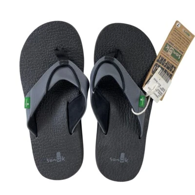 Sandalias SANUK Beer Acogedoras Chanclas, Para Hombre 7, Negras y Grises Nuevas con Etiquetas, SMS2839 BKGY Foto 1 de 4
