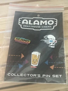 Alamo Drafthouse Cinema Theater Collector's Pin Set of 3 Enamel Pins BRAND NEW - Picture 1 of 2