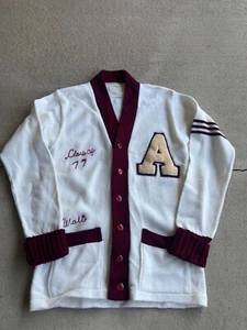 Maglione cardigan vintage anni 70 Champion Letterman - Foto 1 di 5