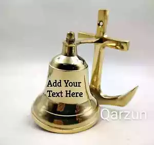 Personalized Brass Anchor Ship Bell~Nautical Door Bell Vintage Home Decor - Picture 1 of 3