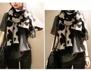 Invierno Lana Estola Estampado de Animales Calentadores Borla Mujeres Bufandas Cálidos Chales de Crochet - Imagen 1 de 5