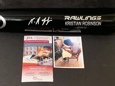 Kristian Robinson Diamondbacks Signed Engraved Bat JSA WITNESS COA Black - Image 1 of 2