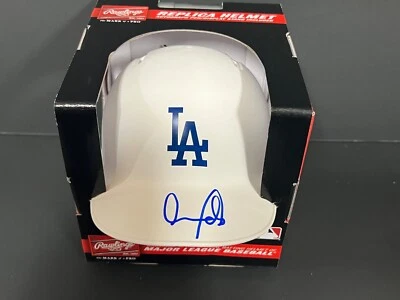 Andy Pages Dodgers Autographed Signed Mini Helmet Beckett Witness White . - Image 1 of 2