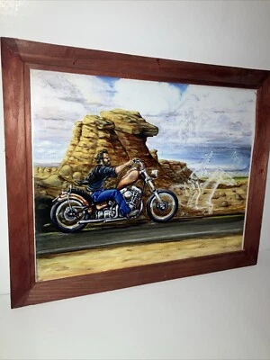 Framed Wall Art Motorcycle “ghost rider” - Image 1 of 4
