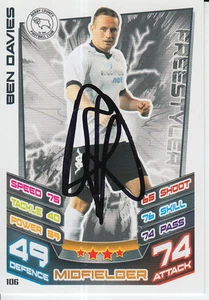 DERBY COUNTY HAND SIGNED BEN DAVIES MATCH ATTAX CARD 12/13. - Picture 1 of 1
