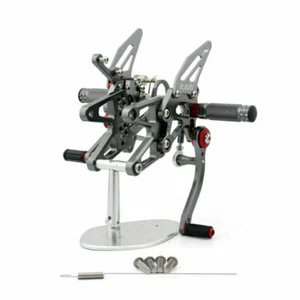 Juego trasero estriberas pedales aptos para BMW S 1000 RR S1000RR 2010-2014 color titanio T9 - Imagen 1 de 4