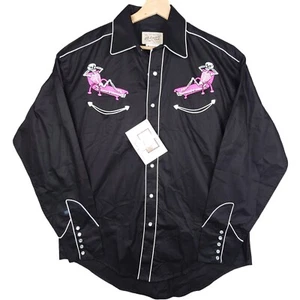 NUEVA ALT-J Edición Limitada Tru-West Rockmount Camisa Occidental Negra Para Hombre Mediana M - Imagen 1 de 7