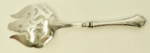 Art Deco Sterling Handle Pierced Serving Fork Cover
